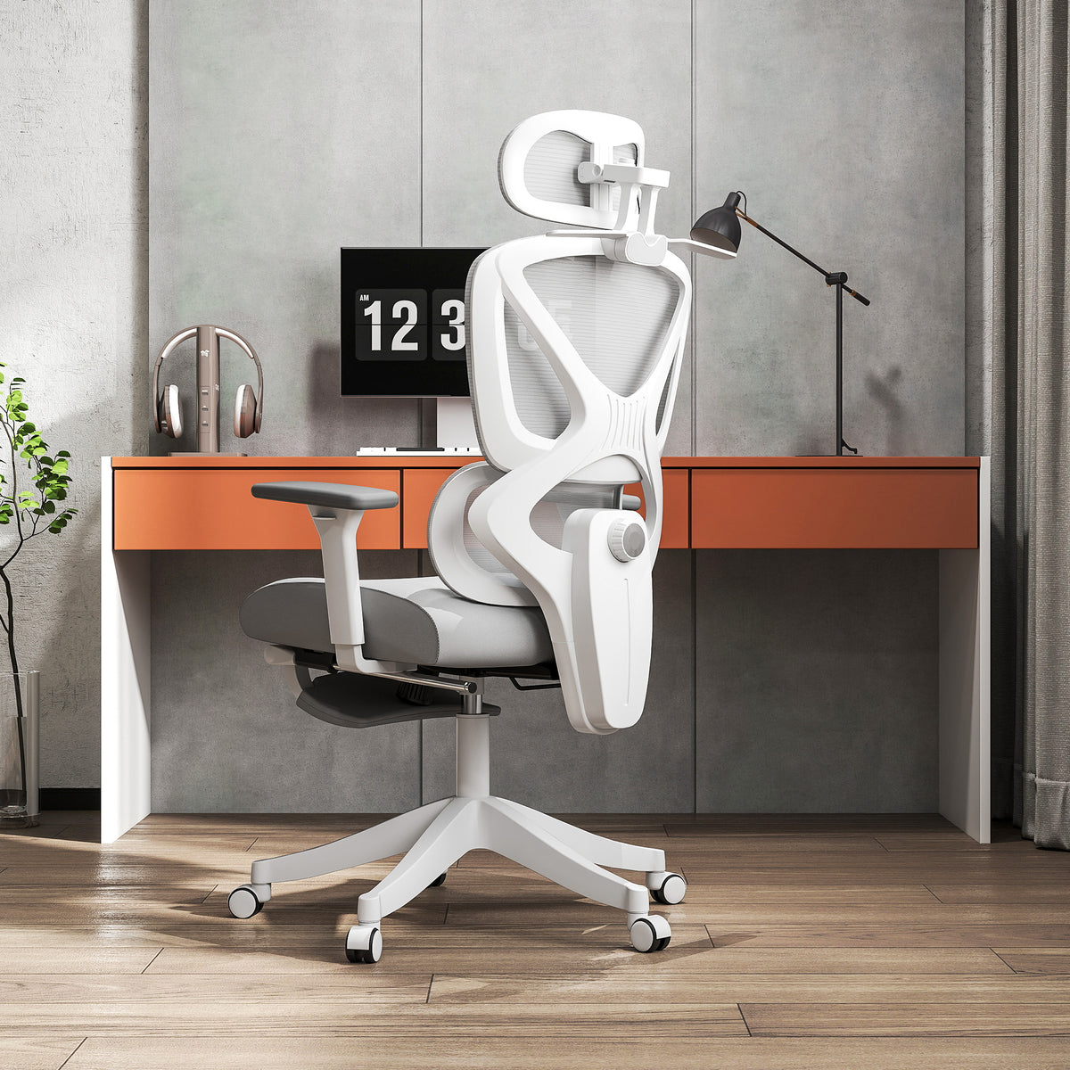 Fauteuil de bureau fauteuil de bureau, hauteur réglable, dossier inclinable, appui-tête rotatif, 71x70x129cm, noir-9