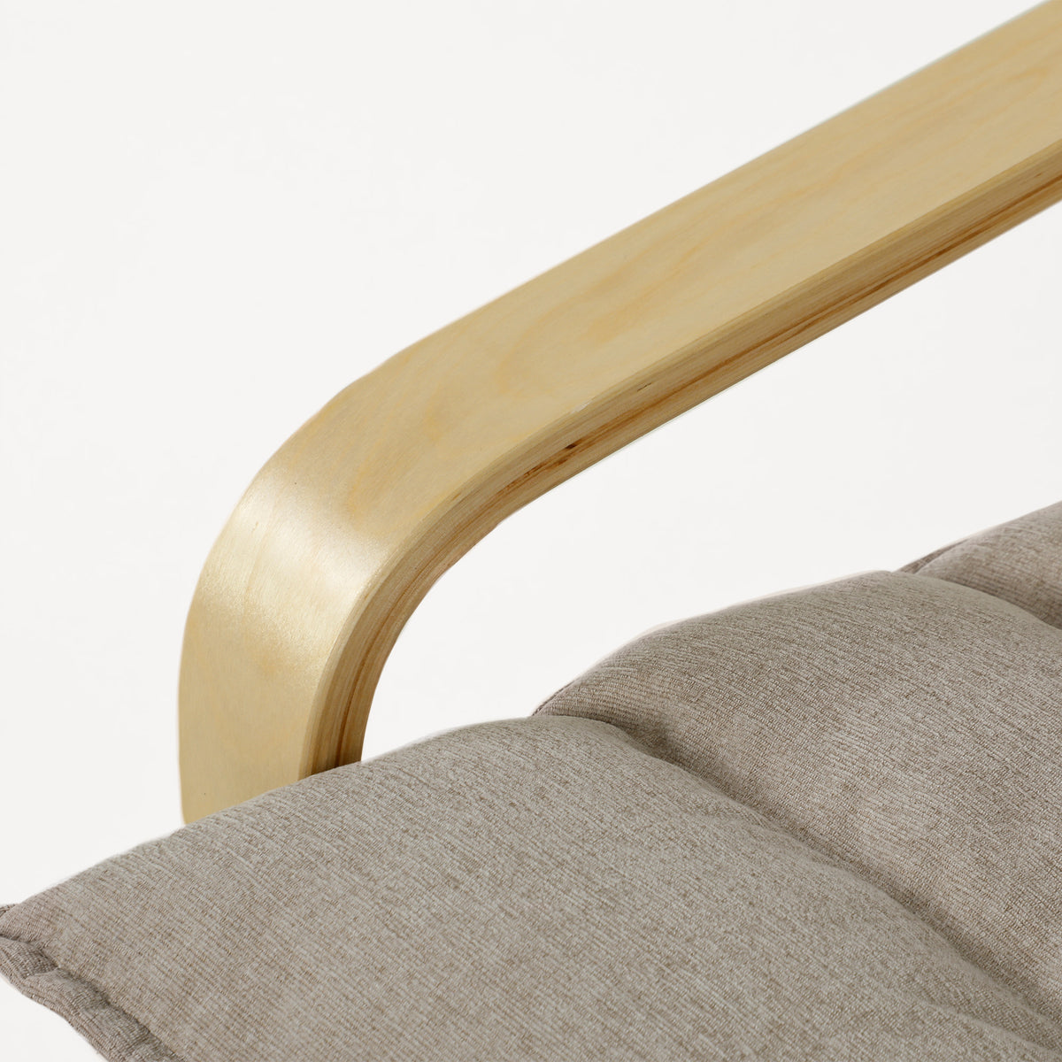 Fauteuil de Salon avec Repose-Pied, Fauteuil d'Appoint en Lin, Assise Large, Dossier Haut, Bascule Douce, Beige-9