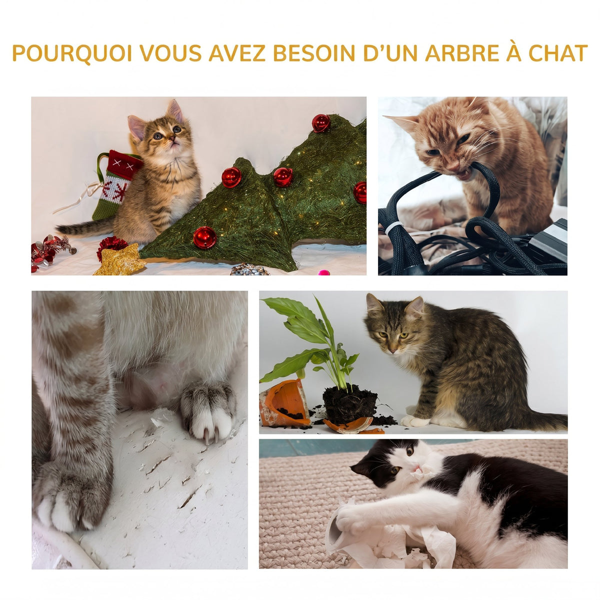 Arbre à chat avec griffoir centre d'activités 2 plateformes coussin bleu clair-6