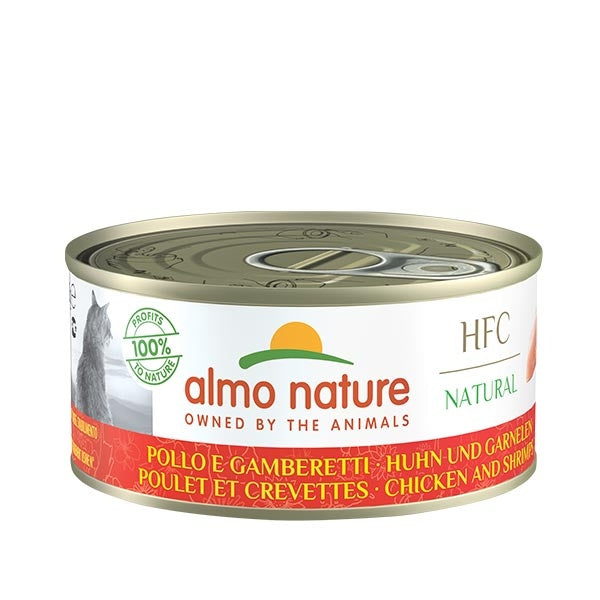 ALMO NATURE CAT HFC NATURAL POLLO & GAMBERETTI 150 GR.