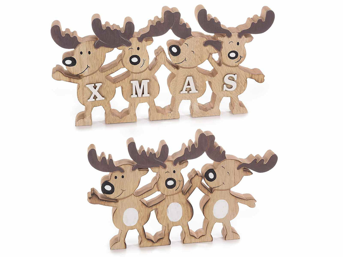 RENNE ABBRACCIATE DECORATIVE IN LEGNO DA APPOGGIARE