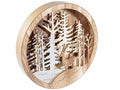 DECORAZIONE NATALIZIA TONDA IN LEGNO DA APPENDERE CON LUCE LED