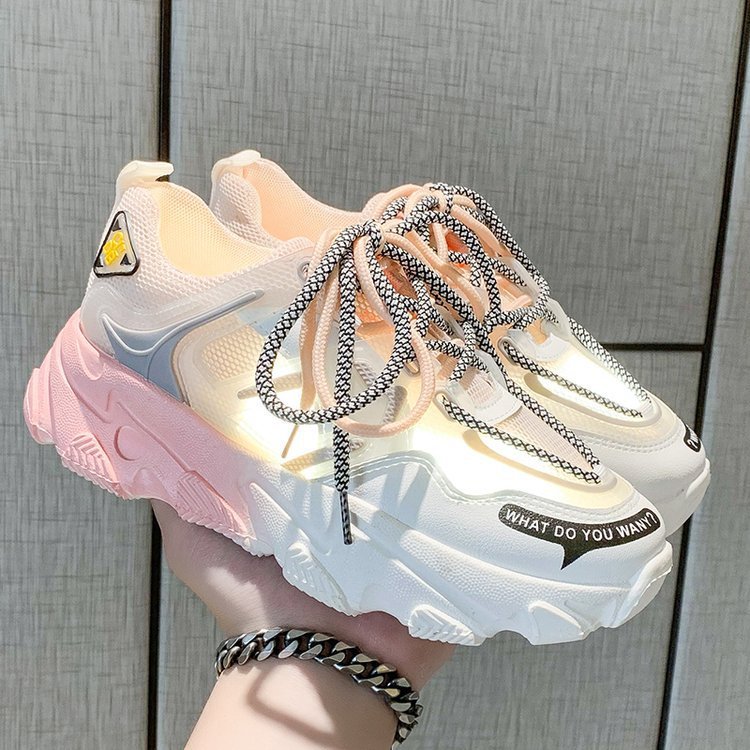 Gradient Rainbow Platform Daddy Shoes Women-1