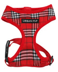 URBAN PUP PETTORINA IN TESSUTO SCOZZESE TARTAN ROSSO TG. XL (53-60 CM.)