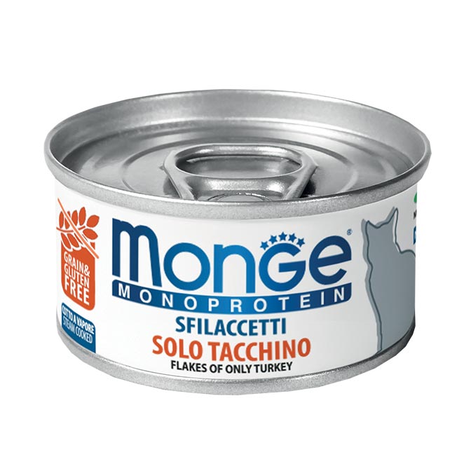 MONGE MONOPROTEIN SFILACCETTI SOLO TACCHINO 80 GR.