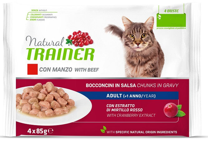 NATURAL TRAINER CAT ADULT MANZO MULTIPACK 4 x 85 GR.