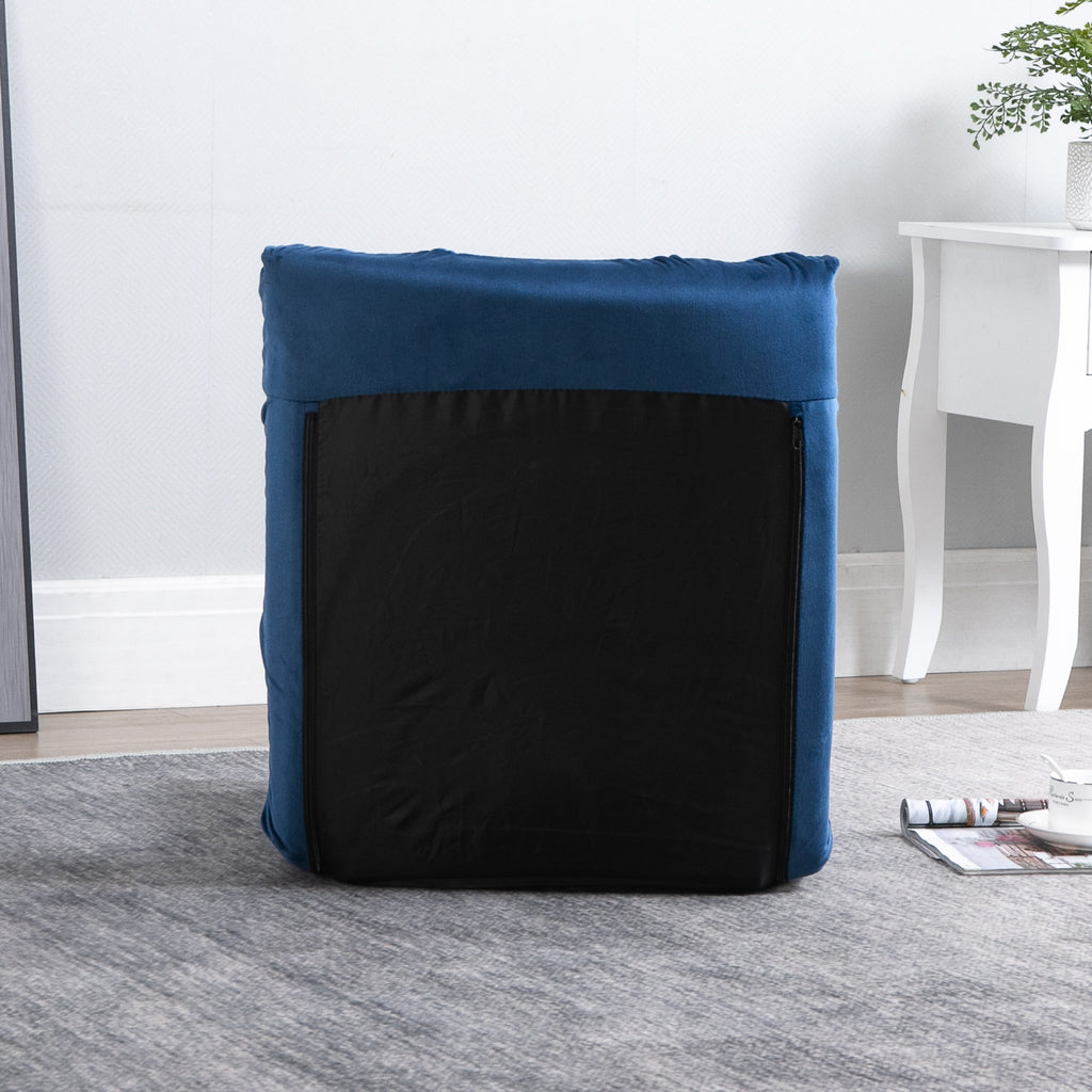 Fauteuil Convertible Fauteuil Paresseux Grand Confort Inclinaison Dossier Multipositions 90°-180° Bleu Roi-8
