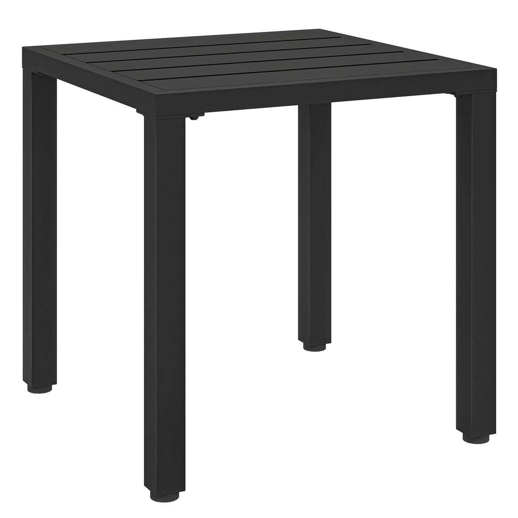 Table de jardin carrée, table de terrasse, cadre en métal, intérieur et extérieur, pour balcon, porche, patio, noir-0