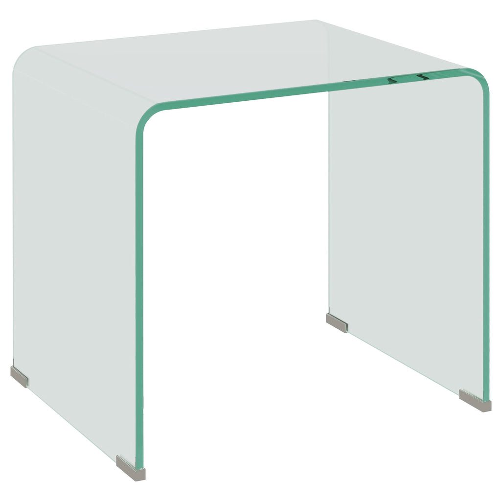 Table basse en verre table de salon rectangulaire design moderne en verre trempé avec bords arrondis sûrs transparent-0