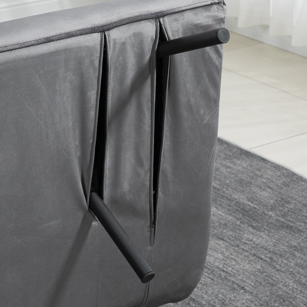 Canapé convertible 2 places avec dossier réglable sur 5 niveaux et 2 coussins rembourrés pour salon, chambre d'amis-8