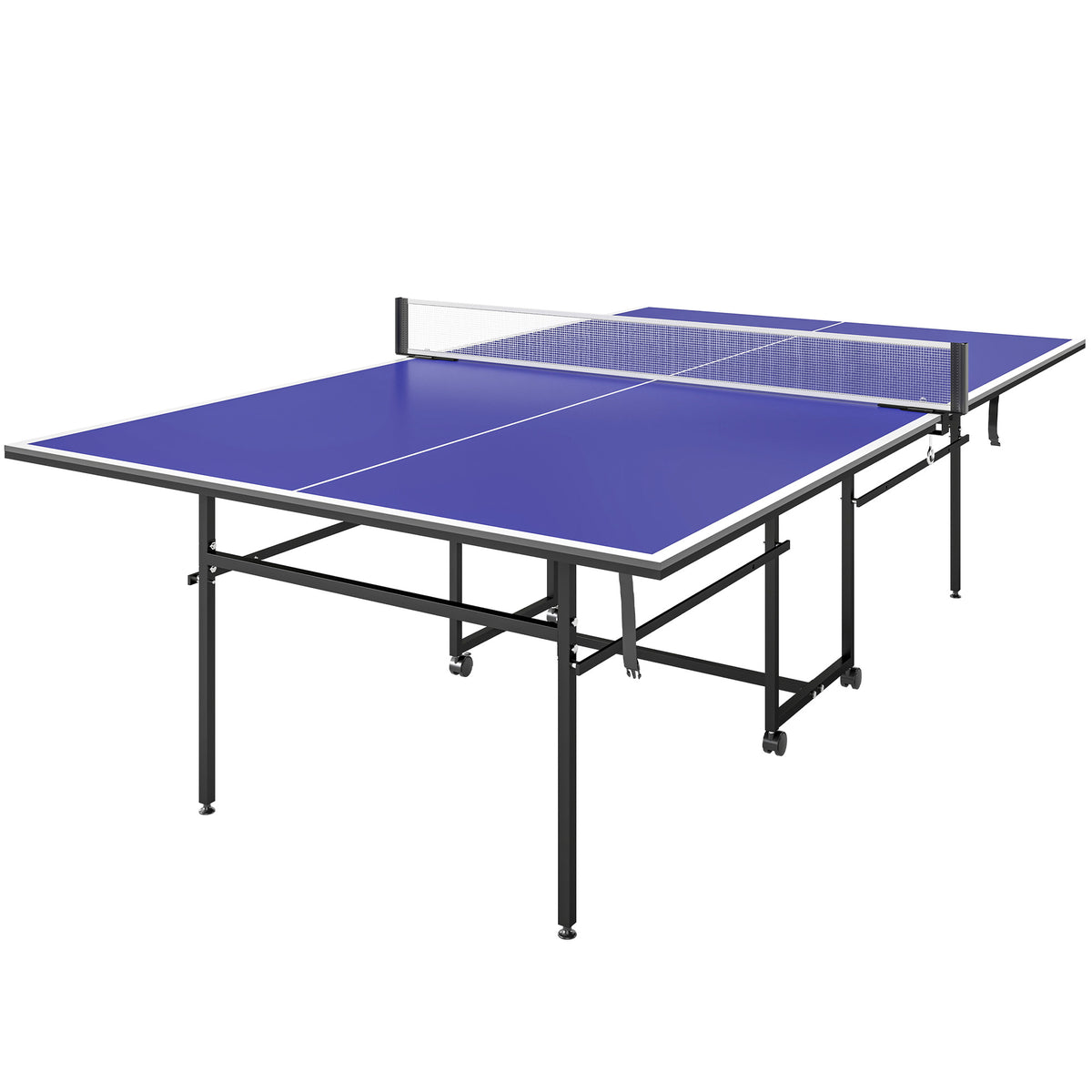 Table de tennis de table ping-pong pliable compacte 4 roulettes pour intérieur 274L x 152,5l x 75,5H cm-0