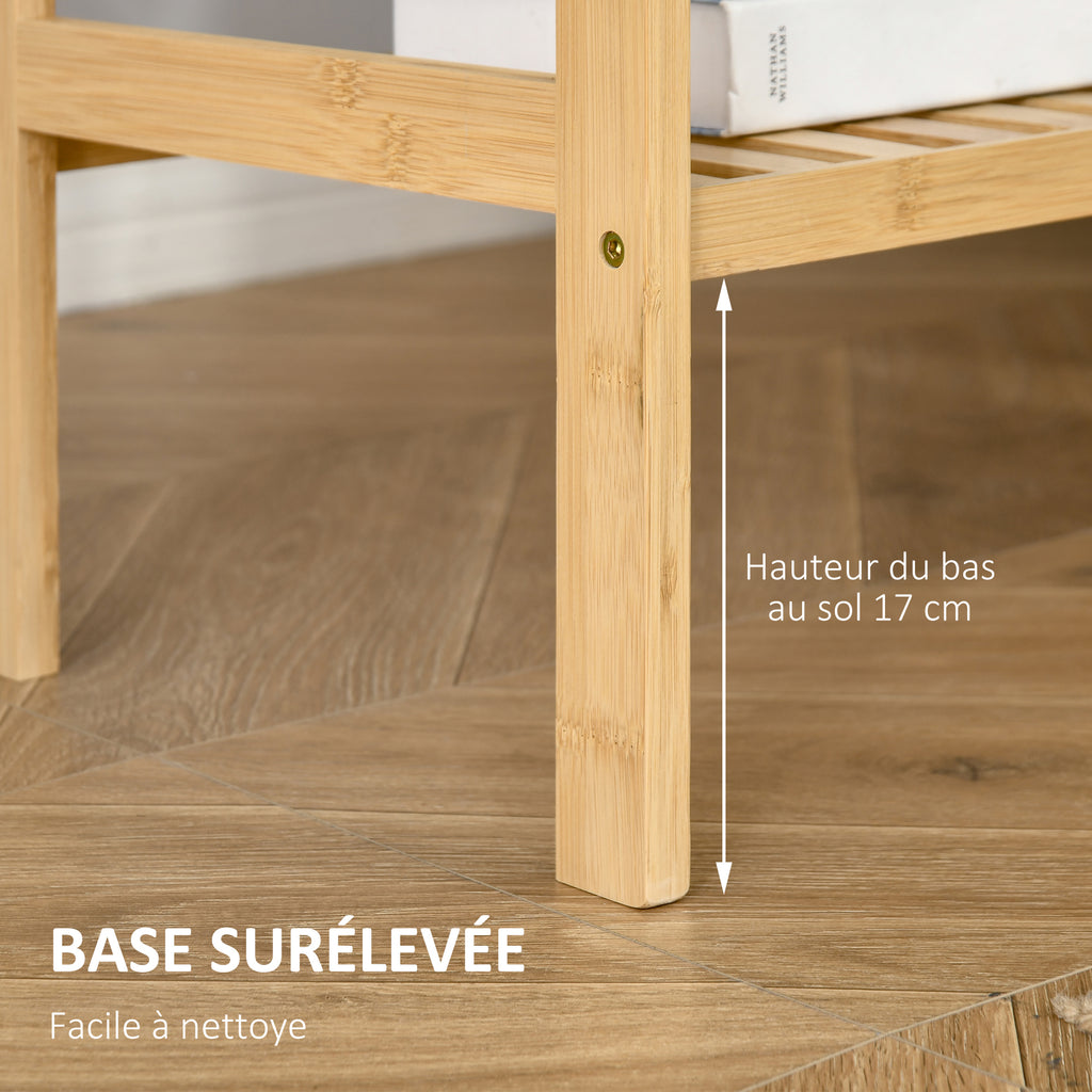Étagère de rangement, étagère en bambou à 4 niveaux, bibliothèque pour salon, chambre et bureau,62 x 33 x 112 cm, bois naturel-6