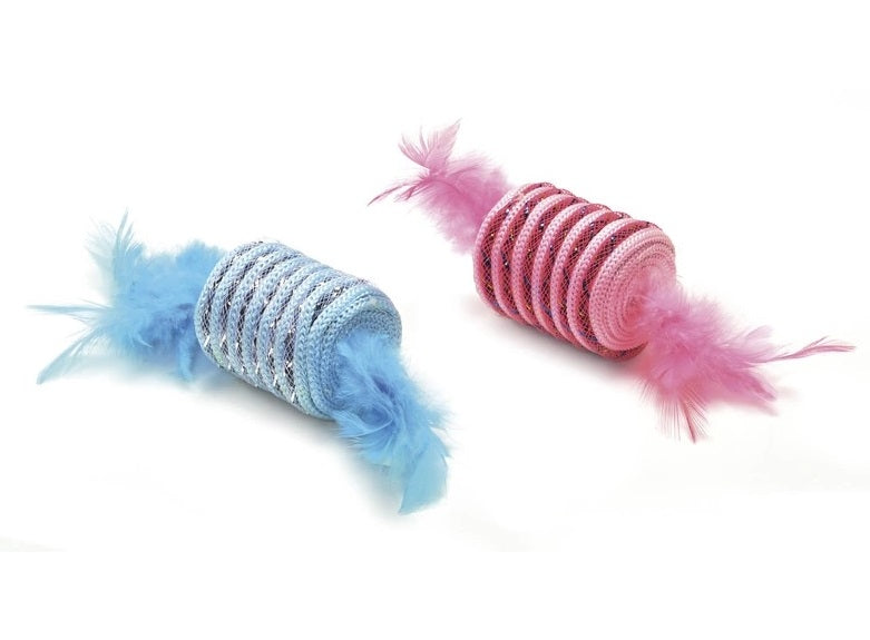 RECORD GIOCO CILINDRI CON PIUME ROSA & AZZURRO 2 PZ.