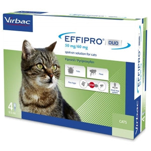 VIRBAC EFFIPRO' DUO SPOT-ON GATTI 4 PIPETTE DA 0,5 ML.
