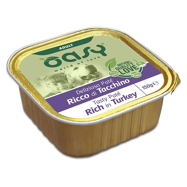 OASY DOG ADULT DELIZIOSO PATE' RICCO DI TACCHINO 150 GR.