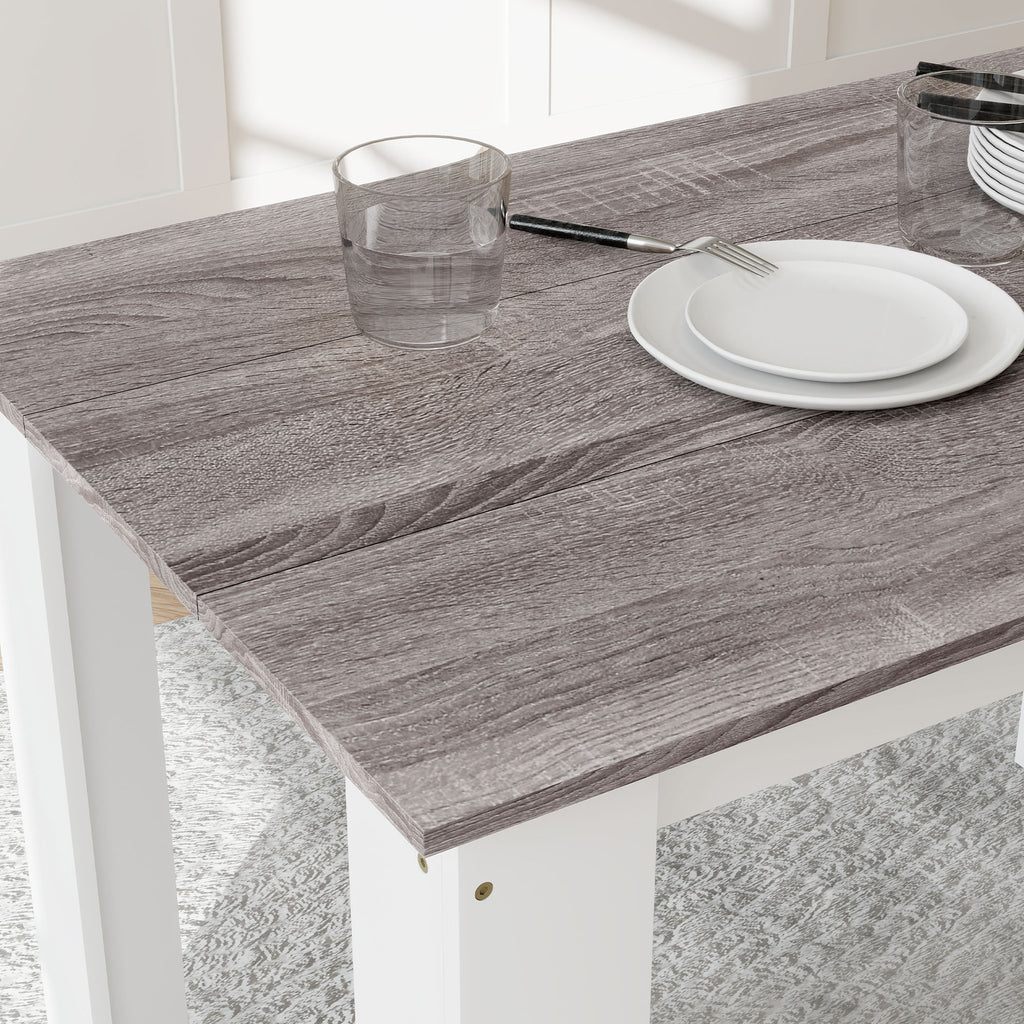 Table à manger table de cuisine moderne avec grand plateau 4-6 personnes en panneau de particules 120x69x75cm gris-8