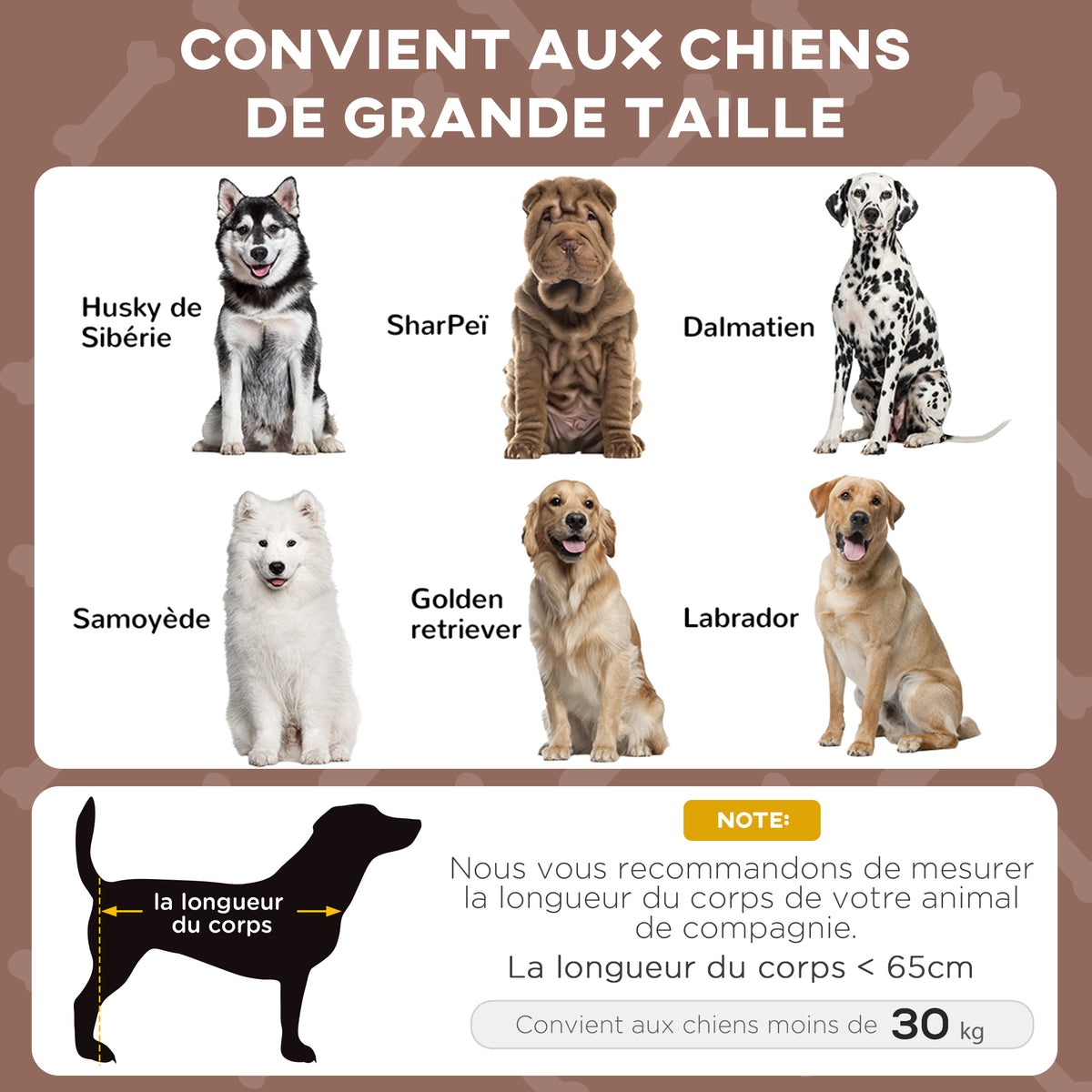 Lit pour chien chat sur pieds lit chien surélevé velum anti-UV oxford sac de transport 106 x 76 x 94 cm café-3