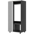 Armoire penderie Armoire de Rangement Mobile avec rideau, Panneaux de Particules, tringle de suspension, noir-0