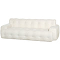 Canapé 3 Places en Chenille 211 cm, Canapé Salon, Assise Profonde, Entièrement Compressé Sans Montage, Crème-0