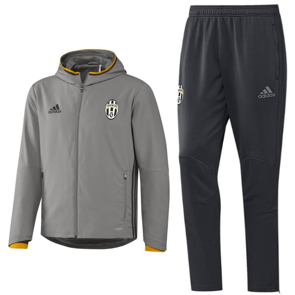 Juventus Grey Presentation Soccer Tracksuit 2016/17 - Adidas-0