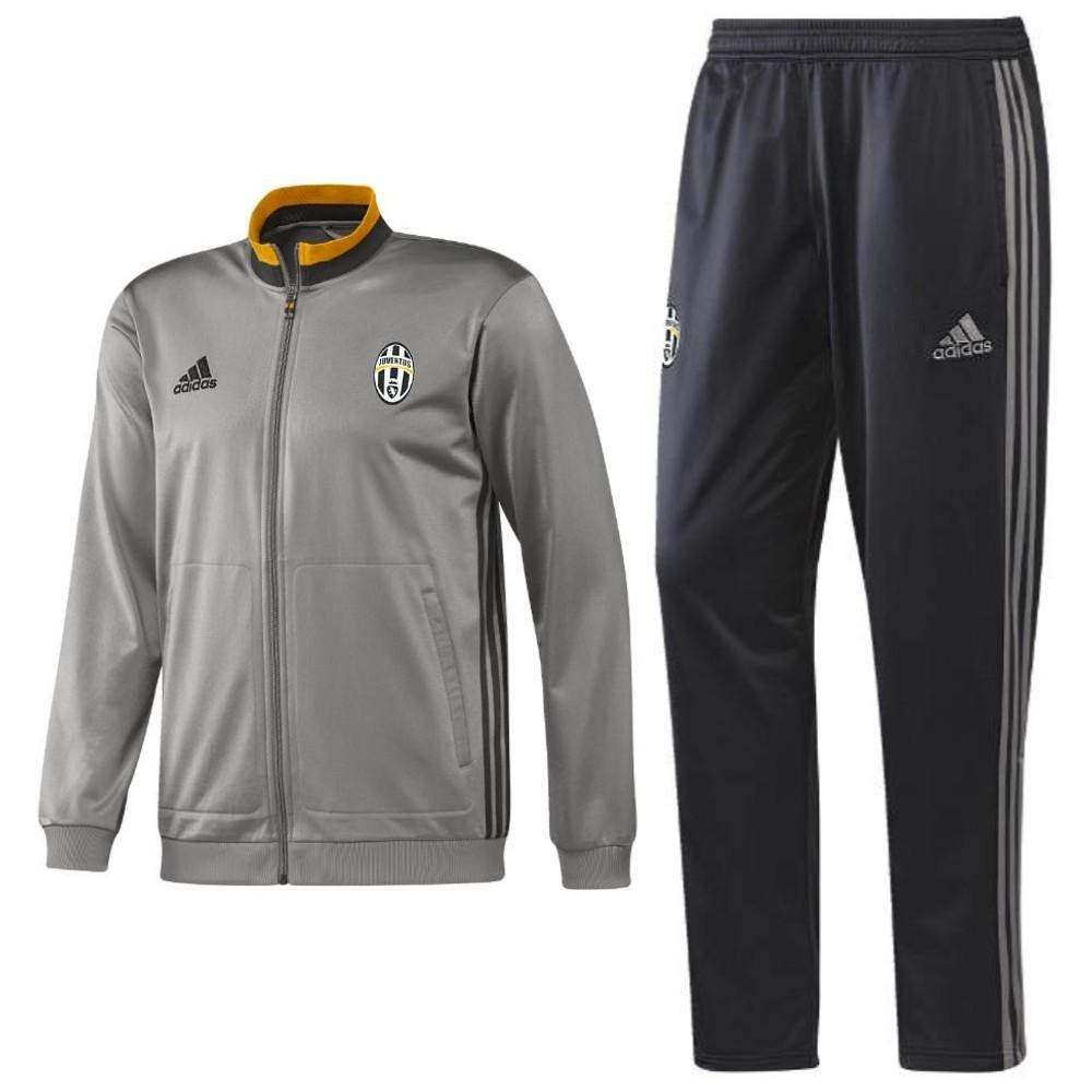 Juventus Grey Training Soccer Tracksuit 2016/17 - Adidas-0
