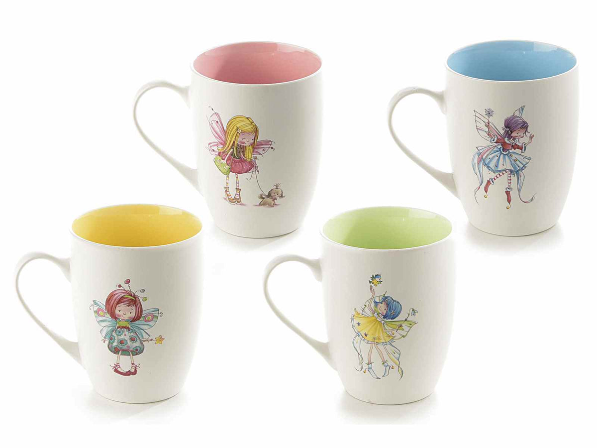 TAZZA MUG IN CERAMICA CON DECORO A FATINA