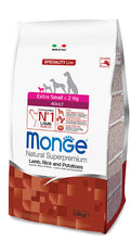 MONGE SPECIALITY LINE EXTRA SMALL ADULT AGNELLO RISO & PATATE 2,5 KG.