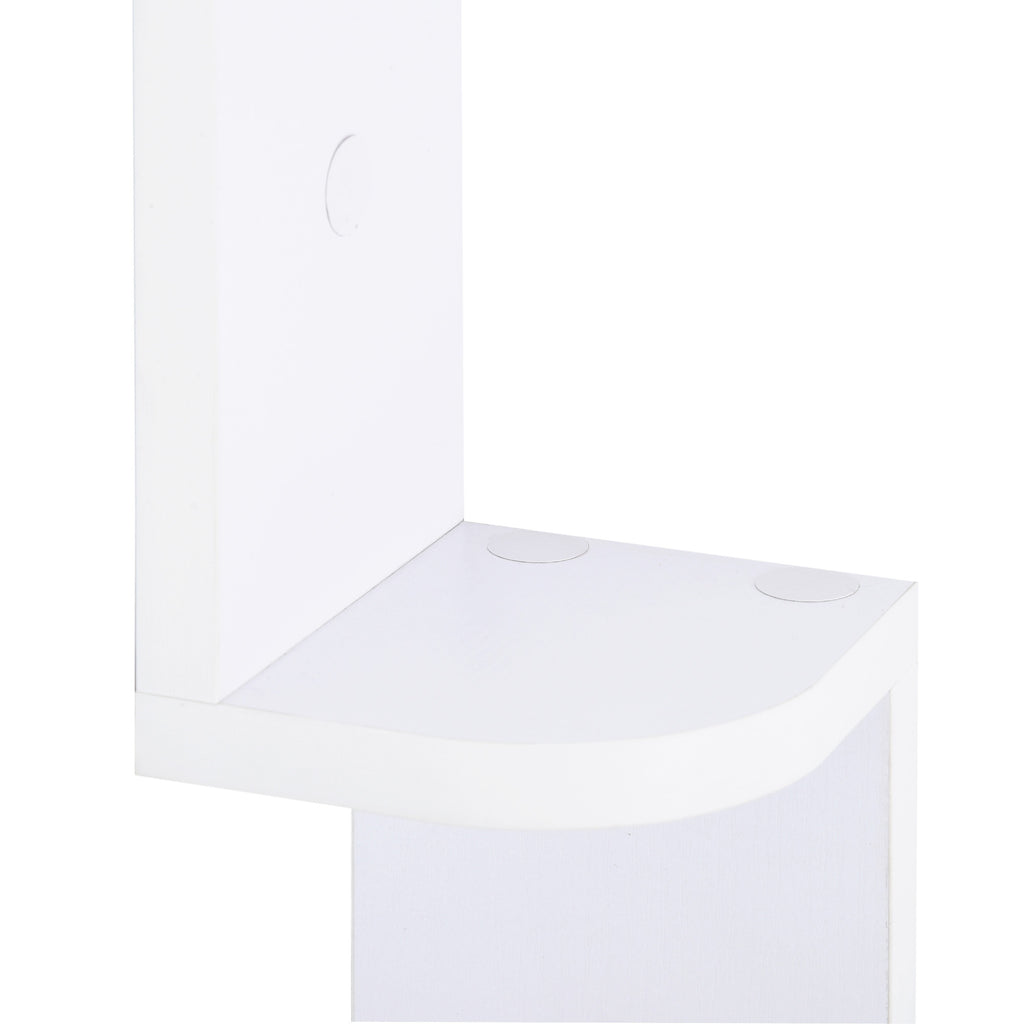 Étagère d'angle Murale à 5 Niveaux Hauteur 120 cm Forme de Zigzag en Bois Blanc-6