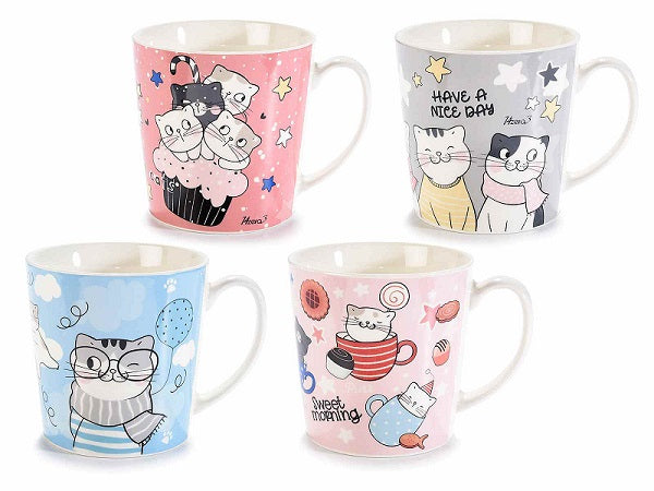 TAZZA MUG PORCELLANA CON DECORO "AUTUMN CAT"
