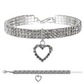 ALSO COLLARE GIOIELLO STRASS CUORE ARGENTO TG. L (29-34 CM.)