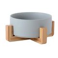 ALSO CIOTOLA CERAMICA CON SUPPORTO IN LEGNO 850 ML. GRIGIA