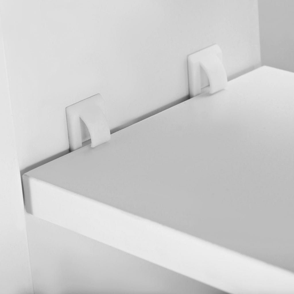 Armoire murale salle de bain avec miroir, 80 x 15 x 60 cm, meuble salle de bain, armoire de toilette avec double portes et étagères réglables, blanc-8
