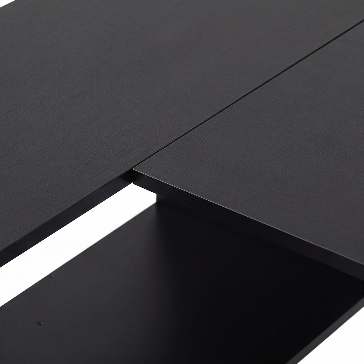 Bureau d'angle, bureau d'ordinateur avec tiroir en tissu et compartiments ouverts, 110 x 100 x 75 cm, noir-9