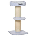 Arbre à chat avec griffoir centre d'activités 2 plateformes coussin bleu clair-0