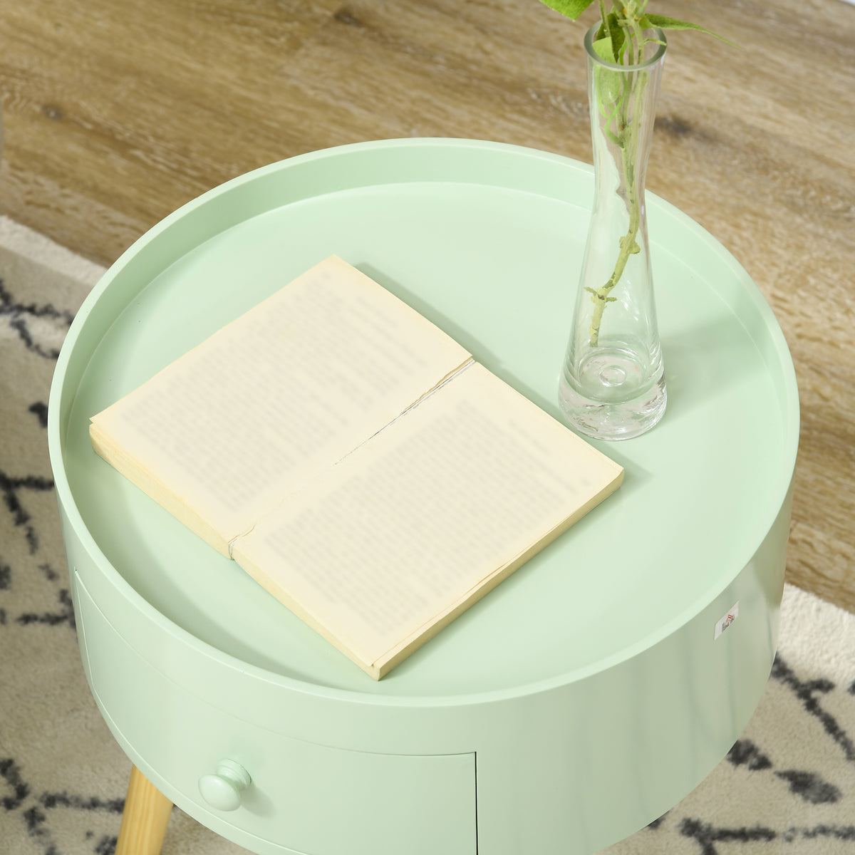 Lot de 2 tables basses - table de chevet - table de nuit ronde - design scandinave table d'appoint bout de canapé-3