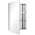 Armoire miroir de salle de bain en acier inoxydable armoire murale de toilette 39 x 12 x 60 cm-0