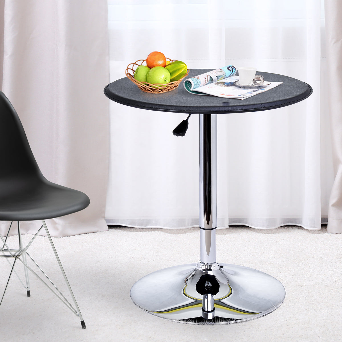 Table de Bar Table Bistro Mange-debout Chic Style Contemporain Hauteur réglable 67-93 cm Ø 63 cm Plateau-6