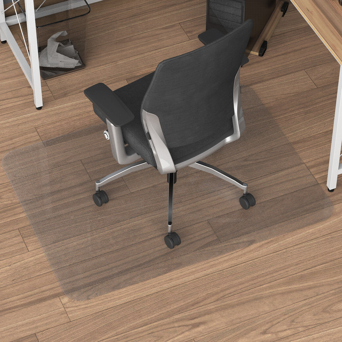 Tapis de chaise de bureau rectangulaire, antidérapants en plastique transparent 90x120cm-9