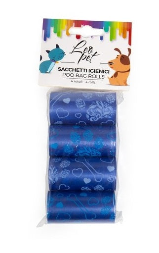 LEOPET SACCHETTI IGIENICI 4 ROTOLI x 20 PZ. BLU
