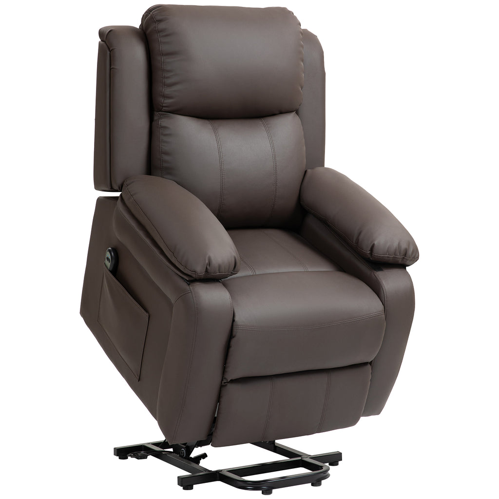Fauteuil releveur électrique fauteuil relax électrique avec repose-pied télécommande et 2 pochettes 76x90x105cm marron-0