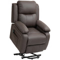 Fauteuil releveur électrique fauteuil relax électrique avec repose-pied télécommande et 2 pochettes 76x90x105cm marron-0