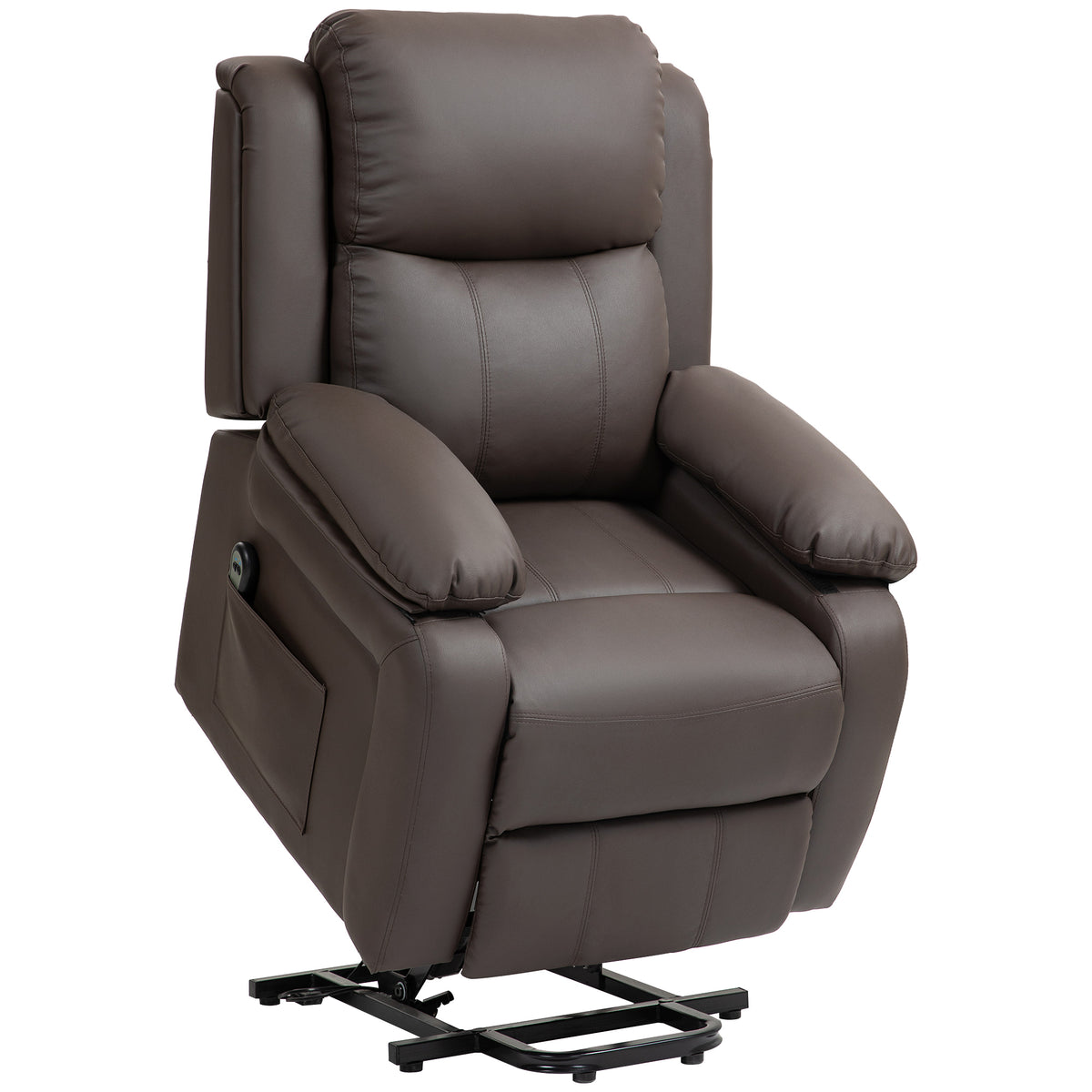 Fauteuil releveur électrique fauteuil relax électrique avec repose-pied télécommande et 2 pochettes 76x90x105cm marron-0