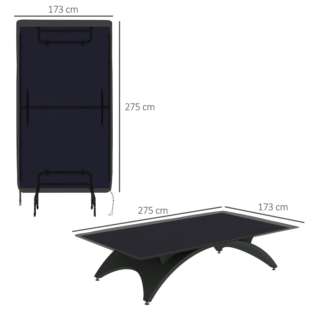 Housse de table de tennis de table ping-pong avec fermeture éclair anti-UV et housse imperméable Noir-2