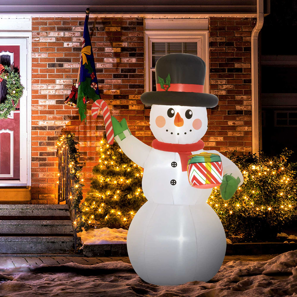 Pupazzo di neve gonfiabile di Natale 180 cm con luci LED e gonfiatore