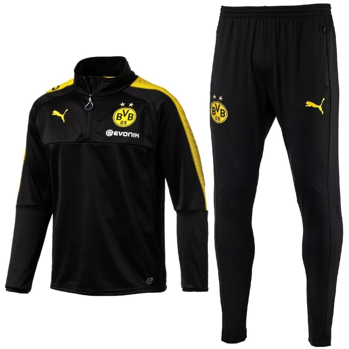 Borussia Dortmund Black Training Technical Soccer Tracksuit 2017/18 - Puma-0