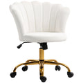 Chaise bureau en velours, chaise coiffeuse avec dossier en pétale, hauteur réglable, 69 x 64 x 80-90 cm, blanc-0