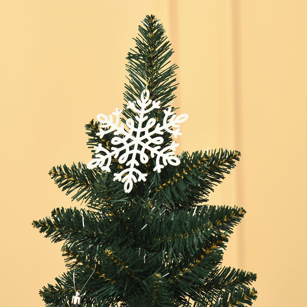 Albero di Natale slim 180 cm con 380 rami e base pieghevole, verde