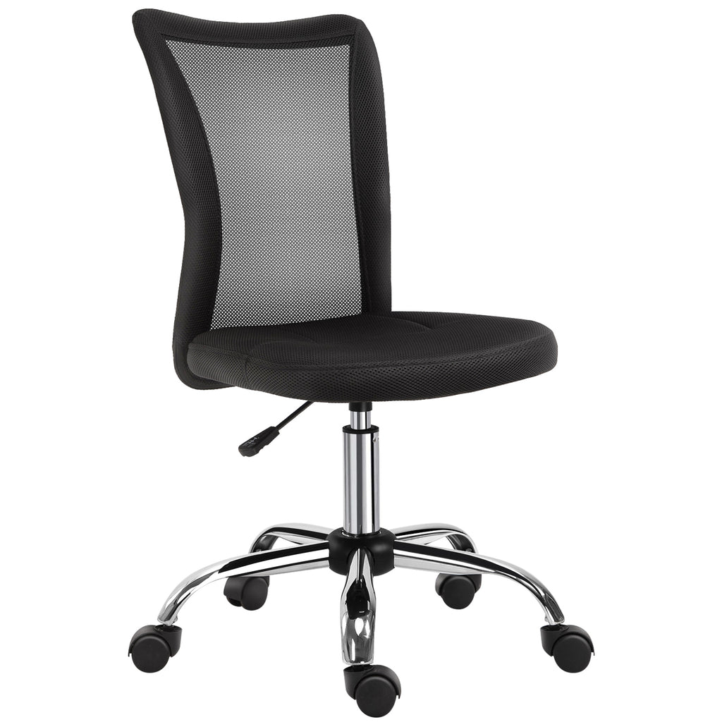 Chaise de Bureau Ergonomique, Fauteuil de Bureau, Hauteur Réglable, Piètement Chromé Noir-0