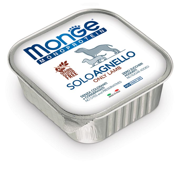 MONGE MONOPROTEICO SOLO AGNELLO 150 GR.