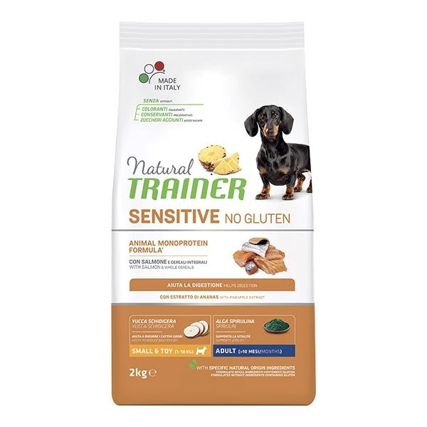 NATURAL TRAINER SENSITIVE ADULT MINI SALMONE 7 KG.